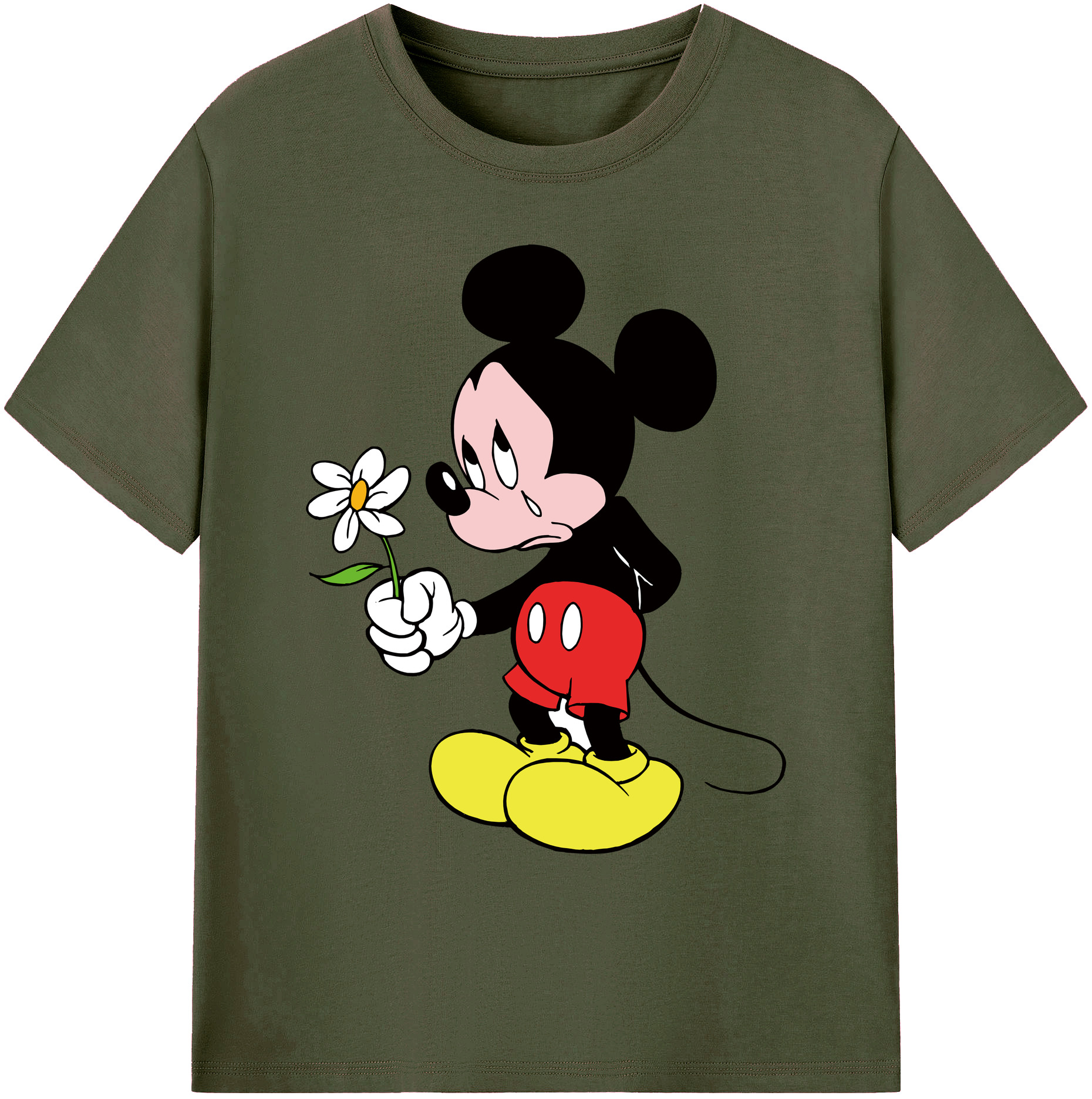 ミッキーマウス Mickey Mouse 綿100％ メンズ半袖Tシャツ｜肌触りやわらか＆通気性
